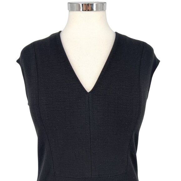 Vince Bib V-Neck Sheath Dress Black Size 6 - Picture 4 of 13